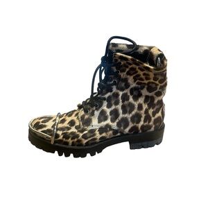 Alexander Wang Lyndon Leopard Print Combat Boots